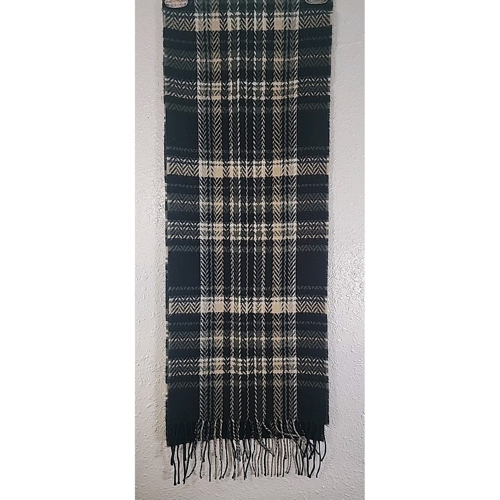 D&Y SOFTER THAN CASHMERE  PLAID‎ SCARF BLACK , BROWN, BEIGE
